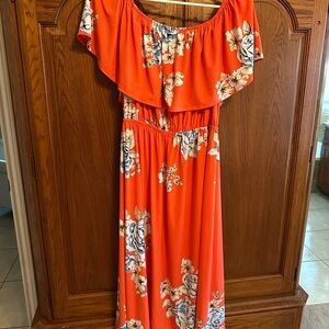Du Jour Coral Floral Dress
